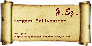 Hergert Szilveszter névjegykártya